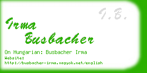 irma busbacher business card